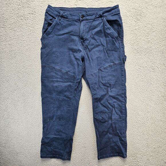 CAT Caterpillar Pants Mens 40x30 Blue Carpenter Workwear Pant - Picture 1 of 11